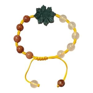 Adjustable Red And White Jade Philippino Sun Beaded Bracelet With Certificate